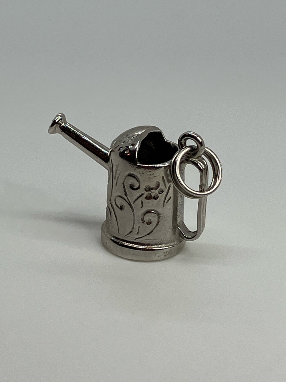 Vtg Watering Can Floral Garden Gardening Florist Theme 925 Sterling Silver Charm